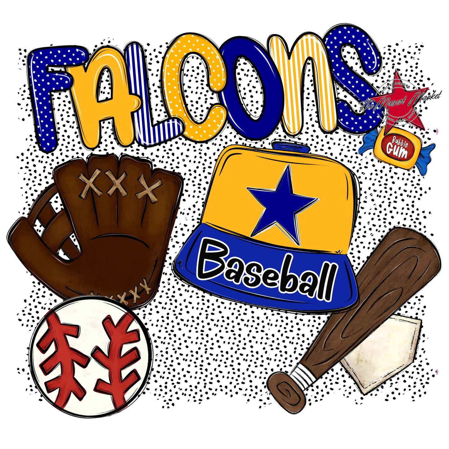 Falcons Baseball Spirit-Blue & Yellow