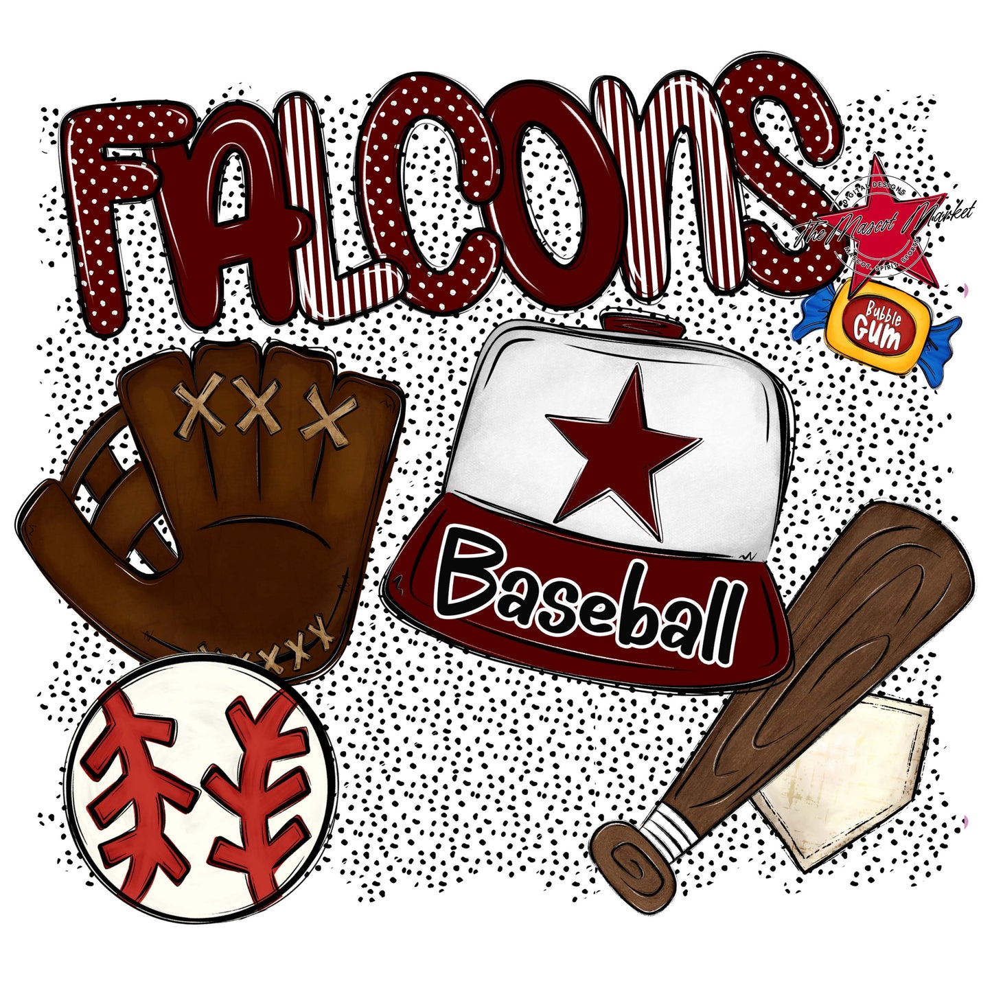 Falcons Baseball Spirit-Maroon