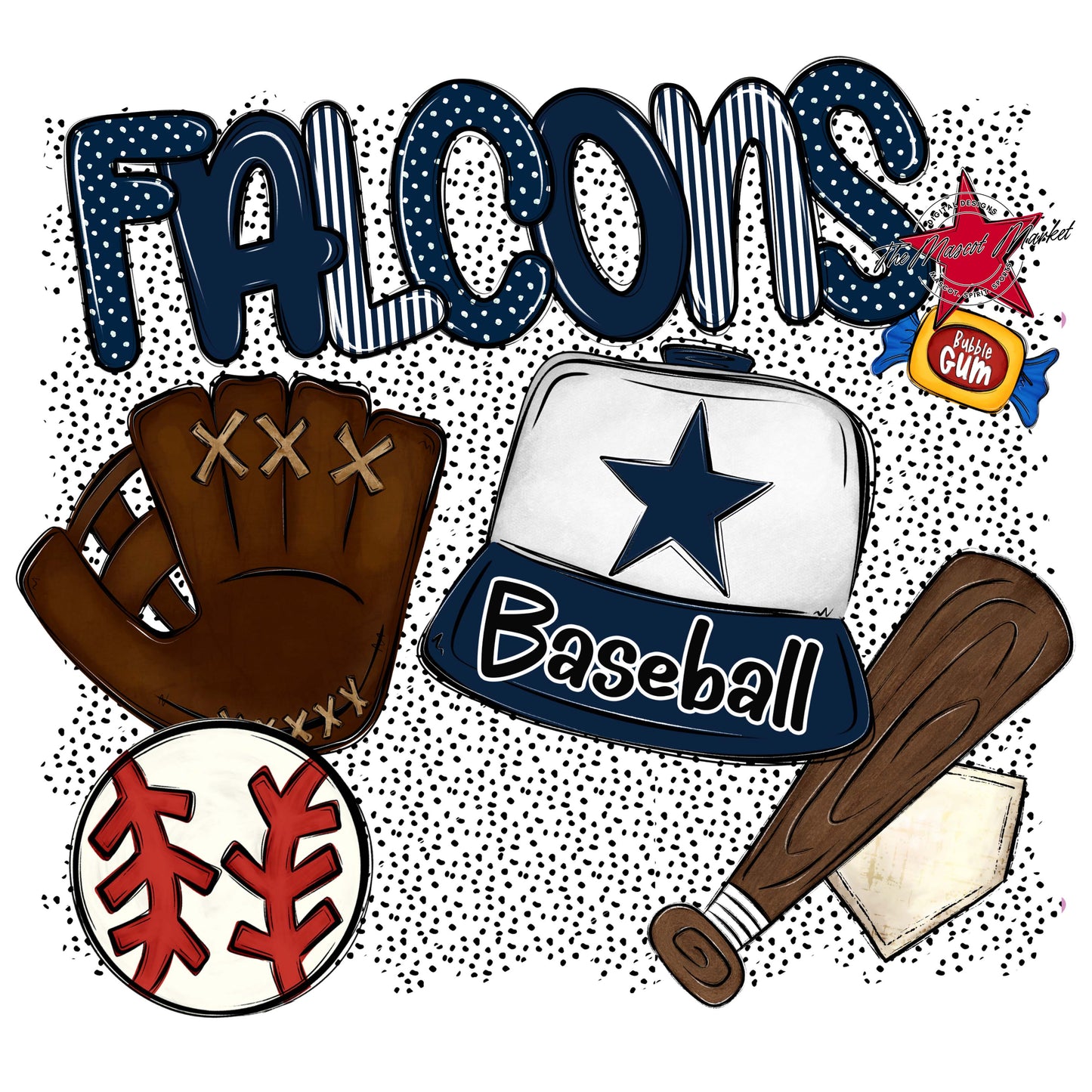 Falcons Baseball Spirit-Navy