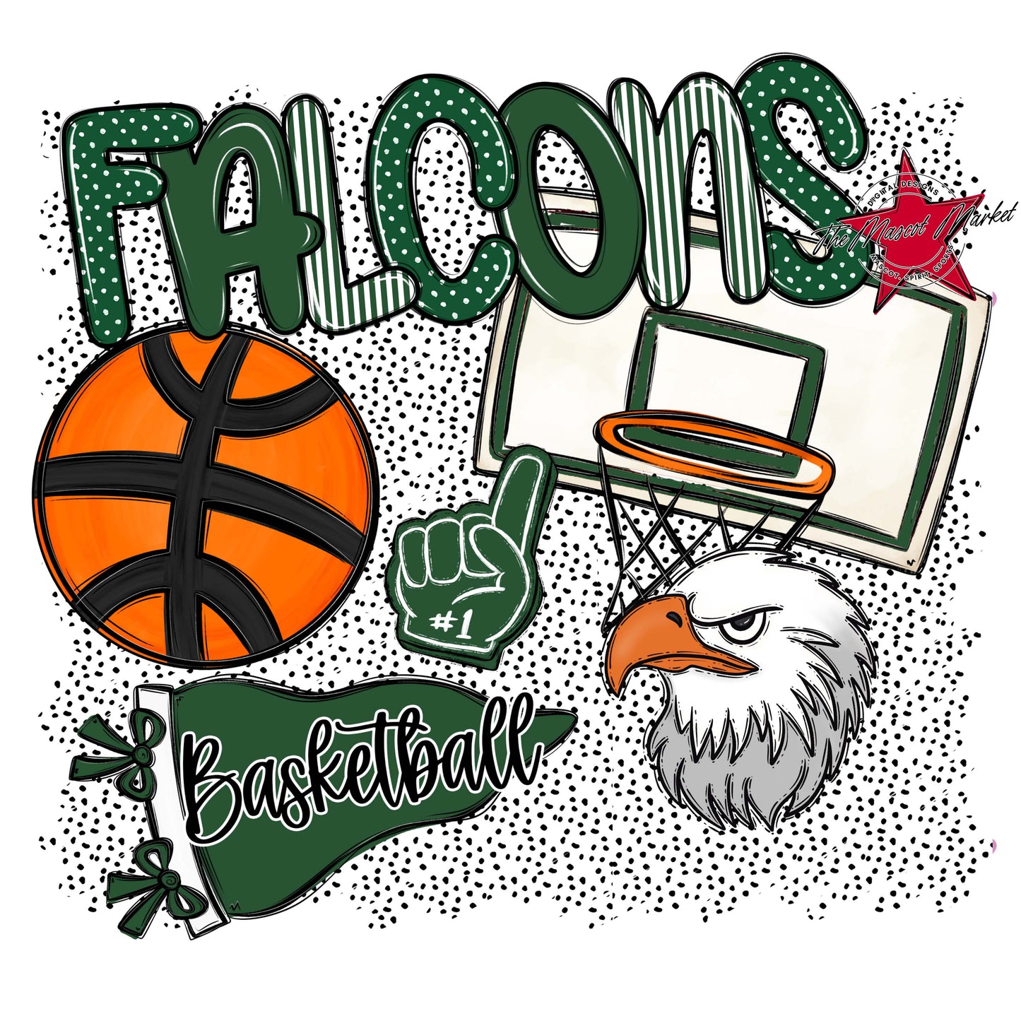 Falcons Basketball Spirit-Green