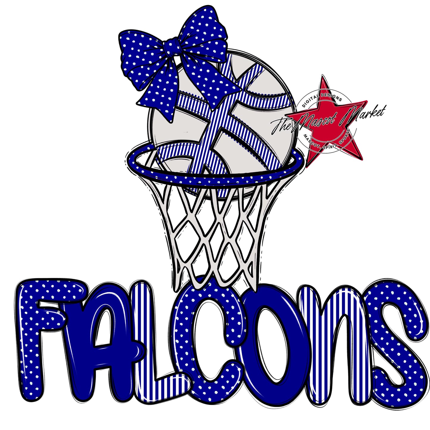 Falcons Basketball Spirit Design-Blue