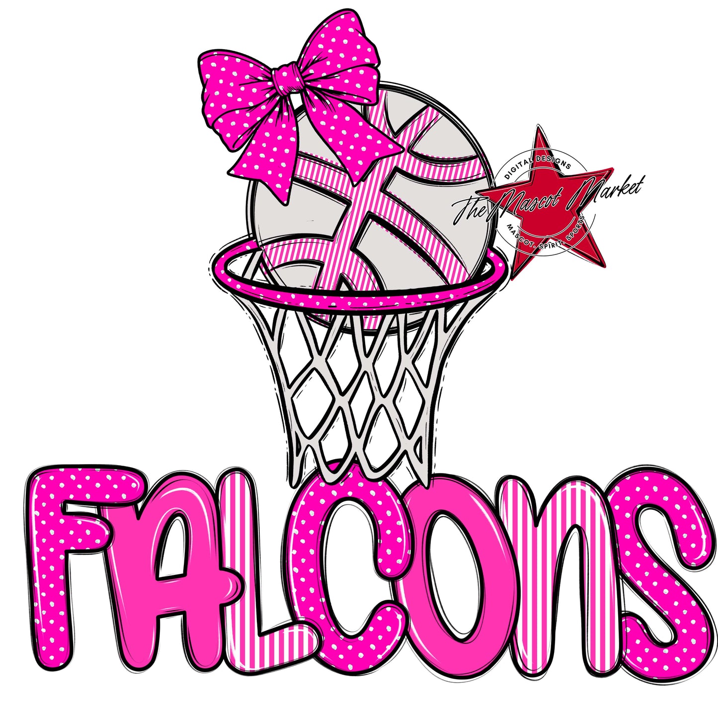 Falcons Basketball Spirit Design-Pink