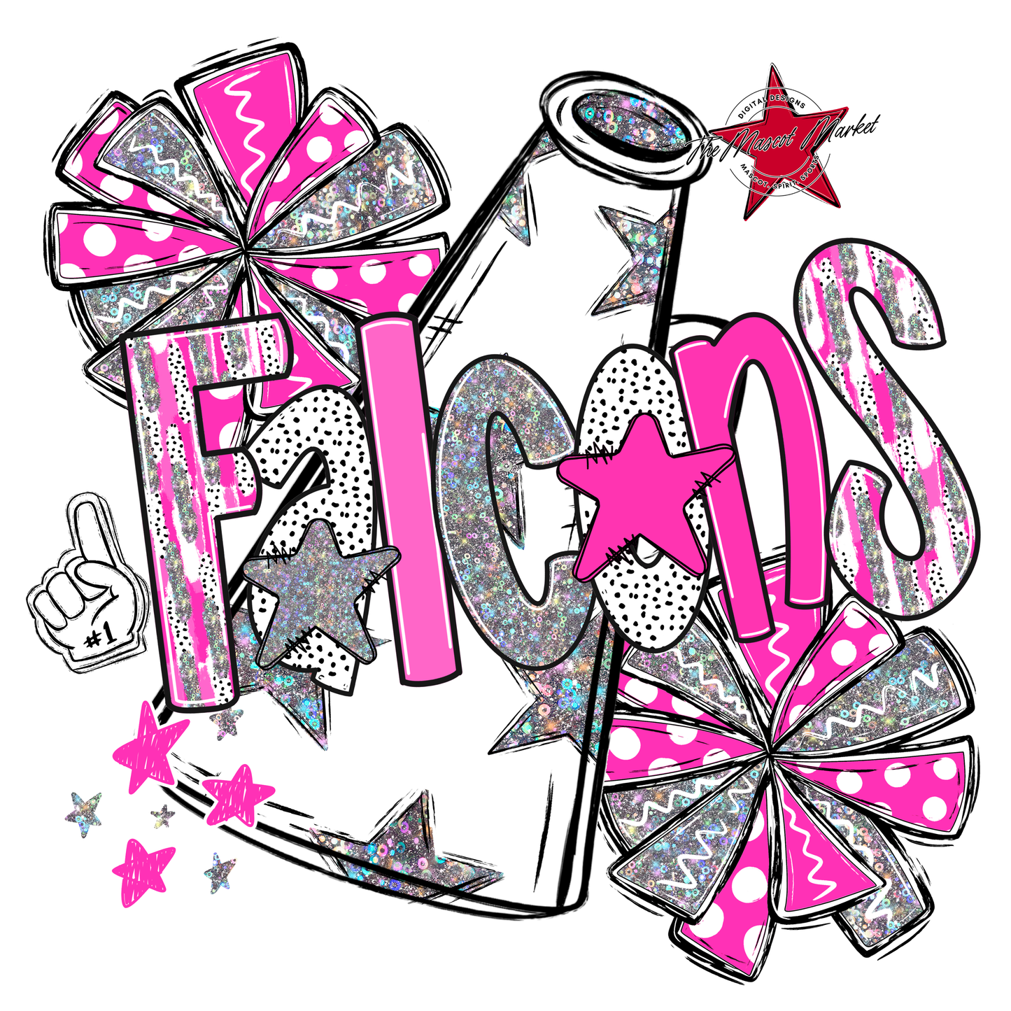 Falcons Cheer Megaphone Scrape-Pink