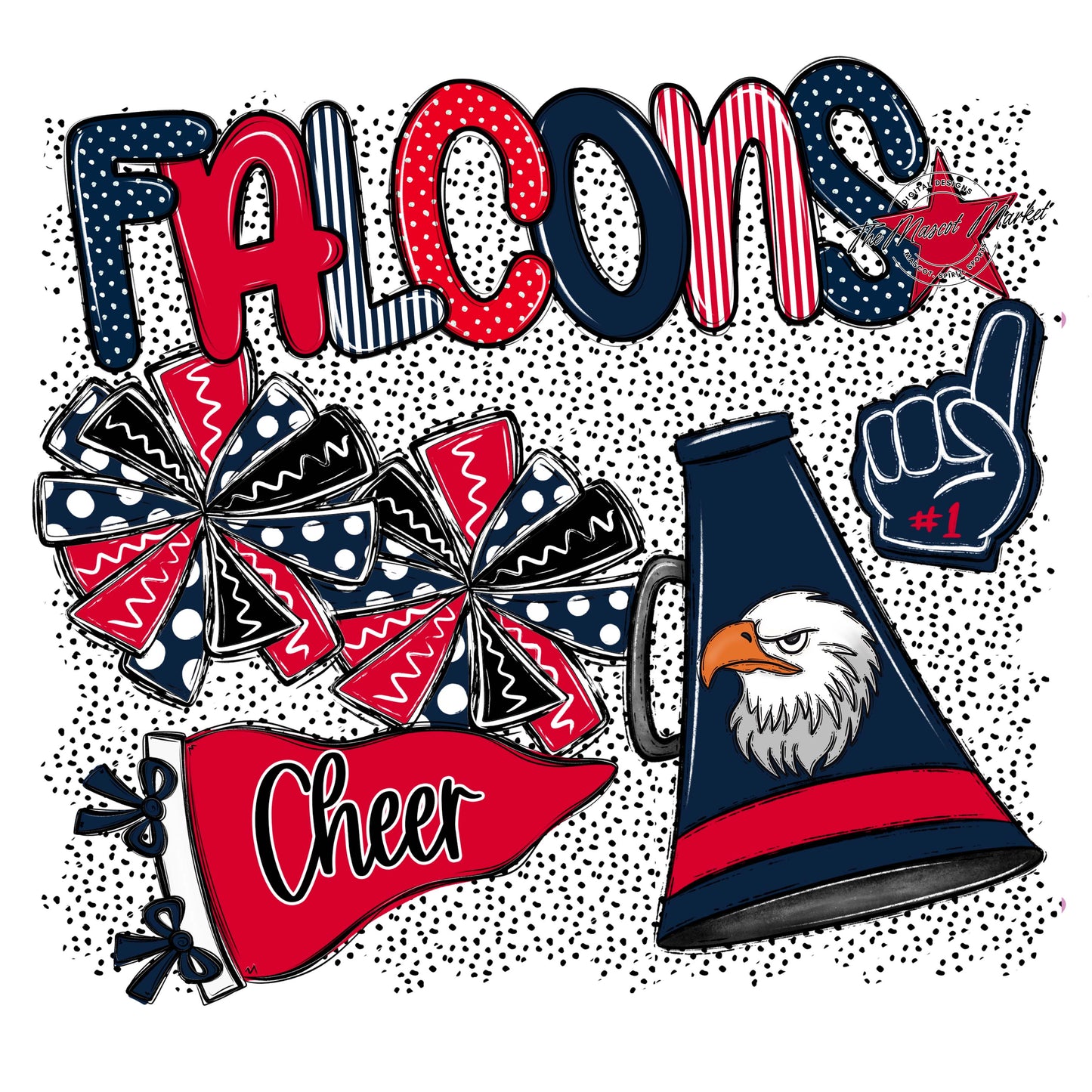 Falcons Cheer Spirit-Navy & Red