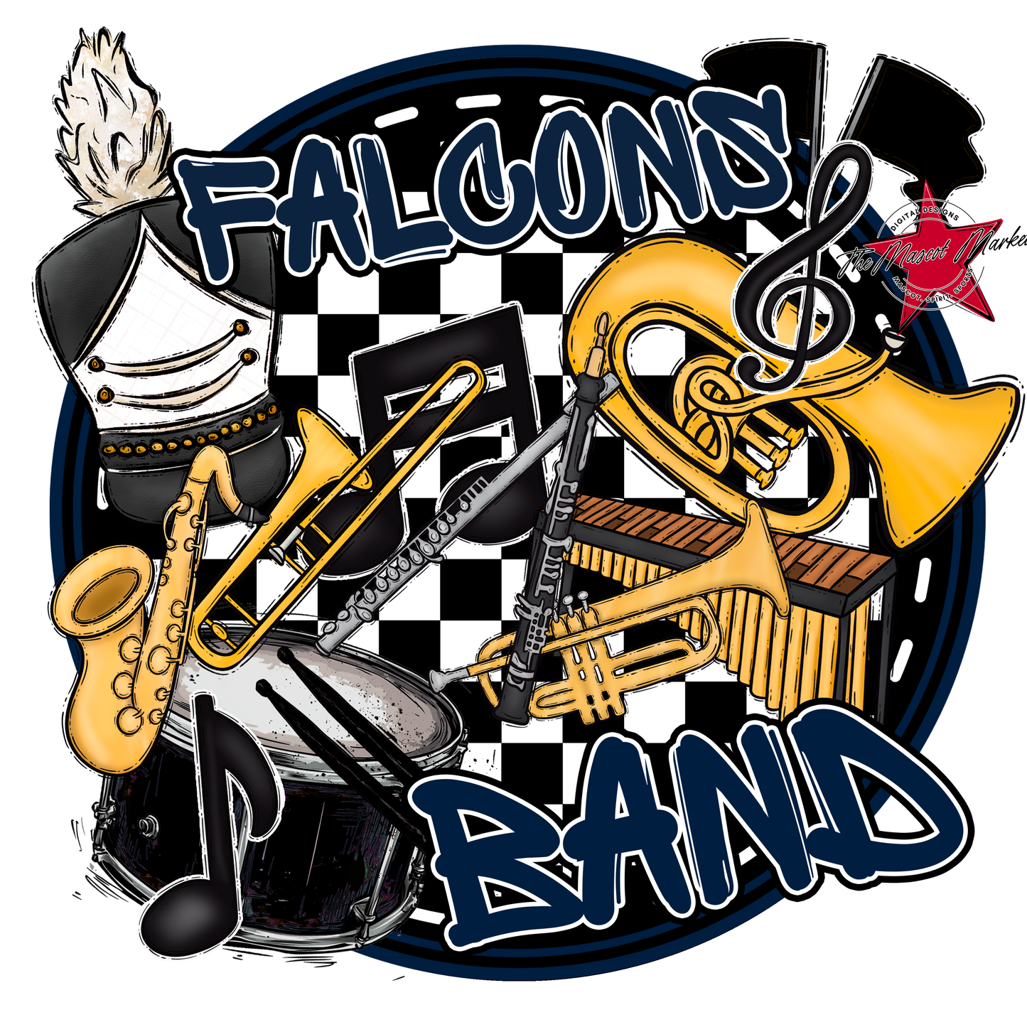 Falcons Circle Band Design-Navy