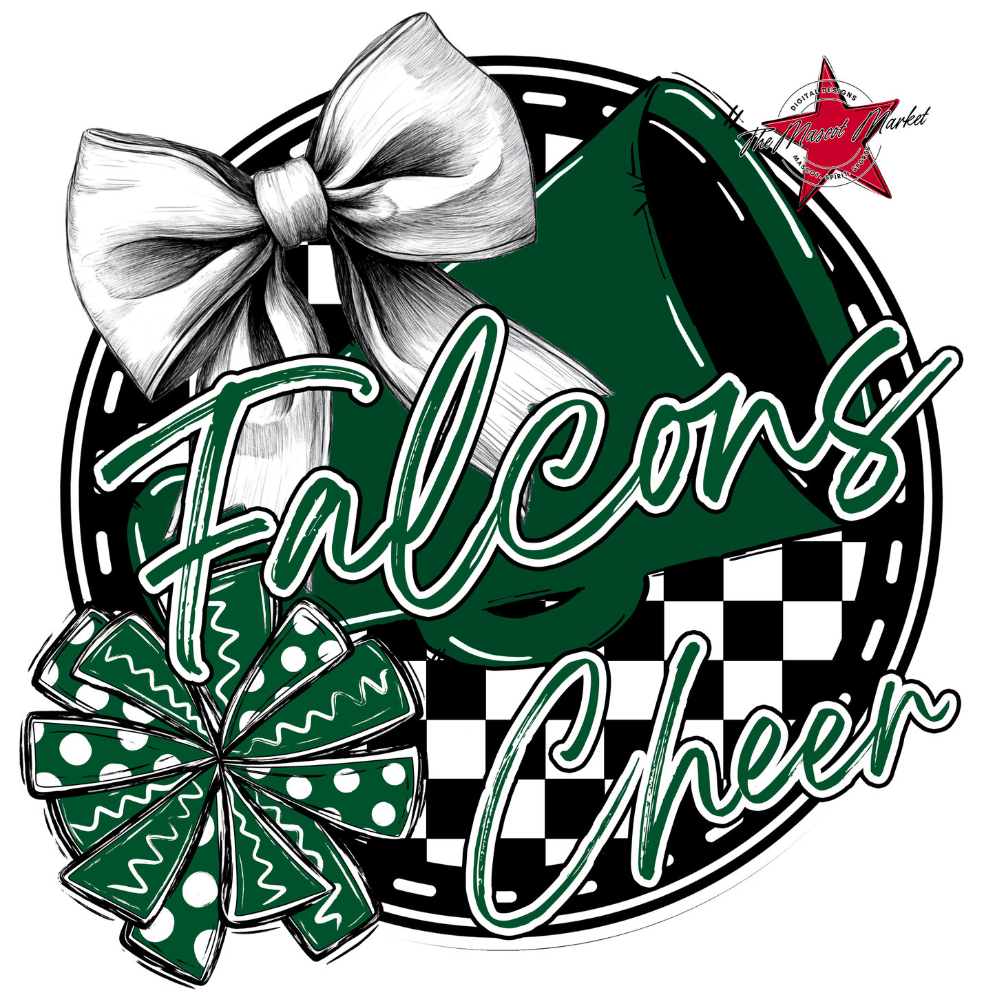 Falcons Circle Cheer Design-Green