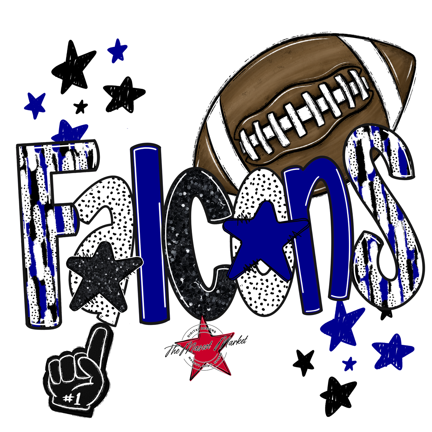 Falcons Football Scrape-Blue