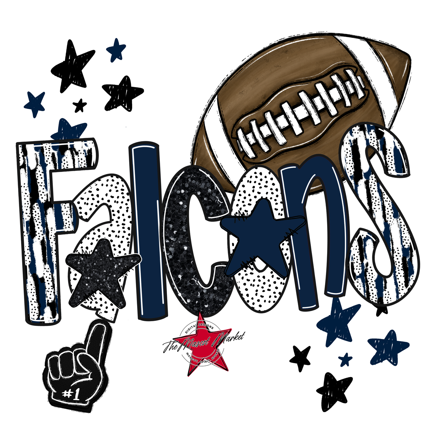 Falcons Football Scrape-Navy