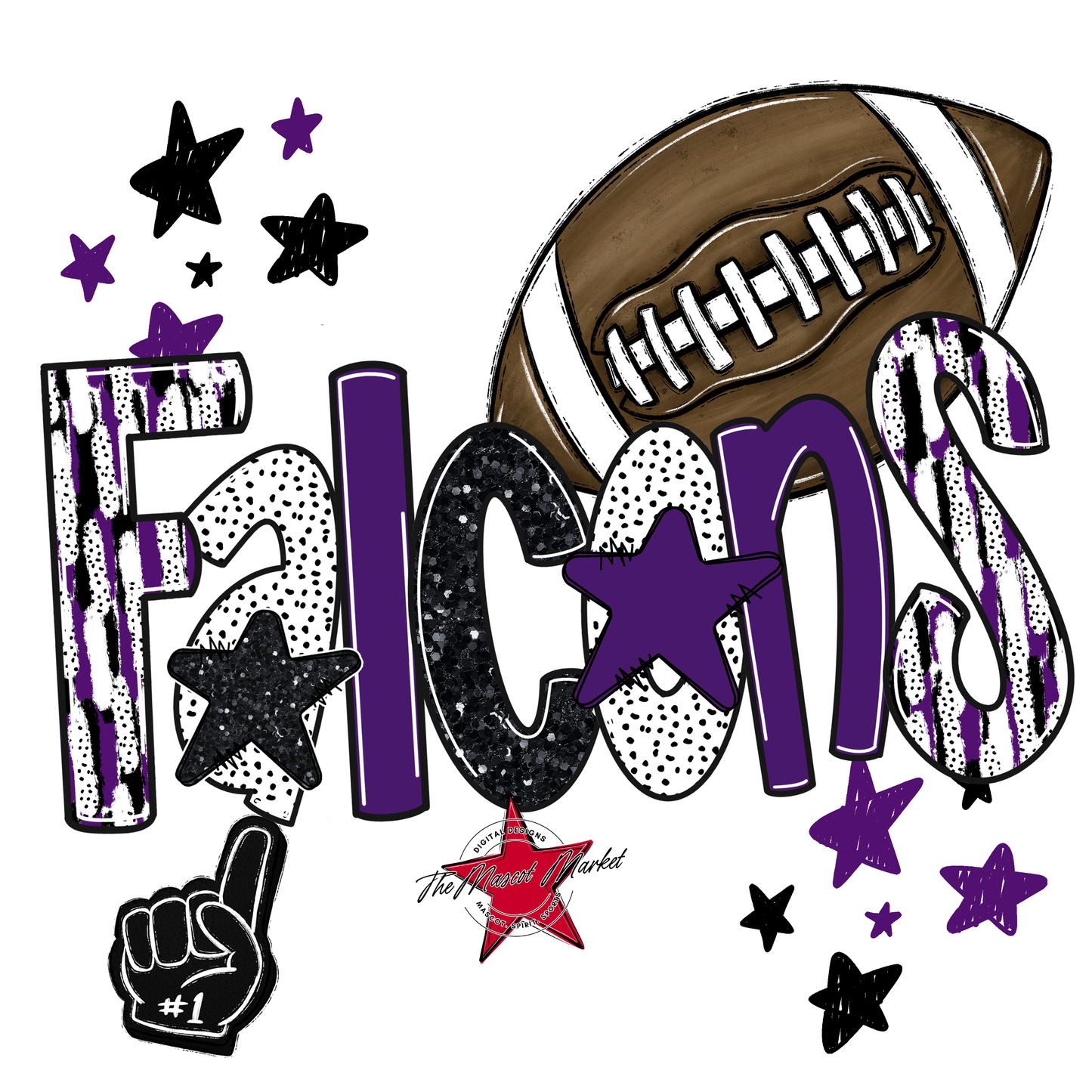 Falcons Football Scrape-Purple