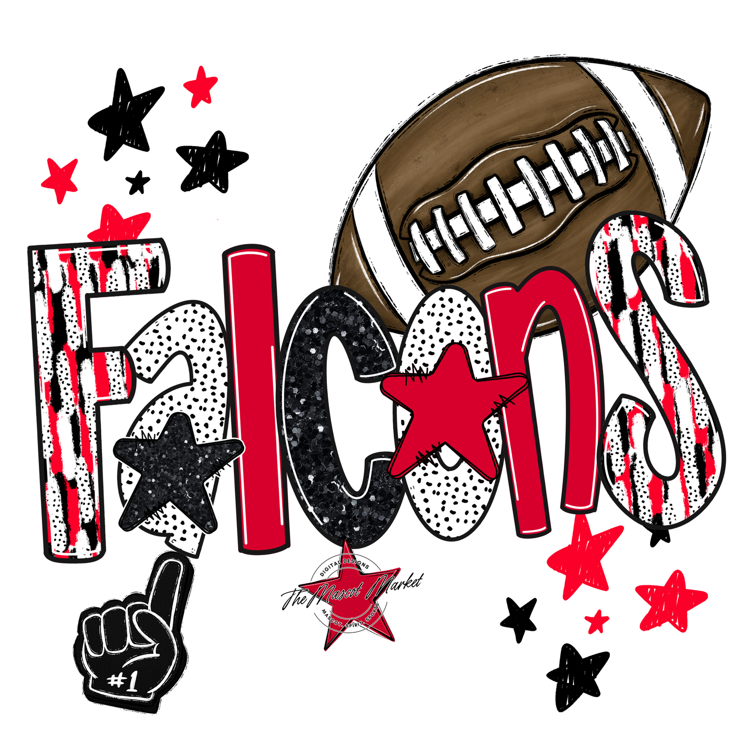 Falcons Football Scrape-Red