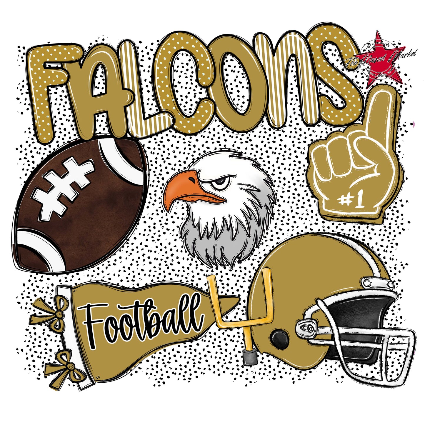 Falcons Football Spirit-Gold