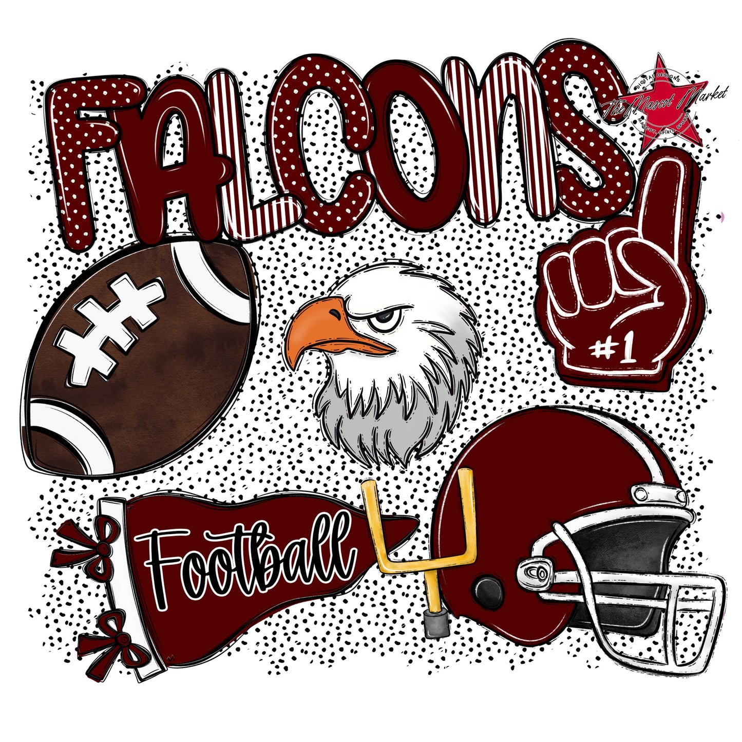 Falcons Football Spirit-Maroon