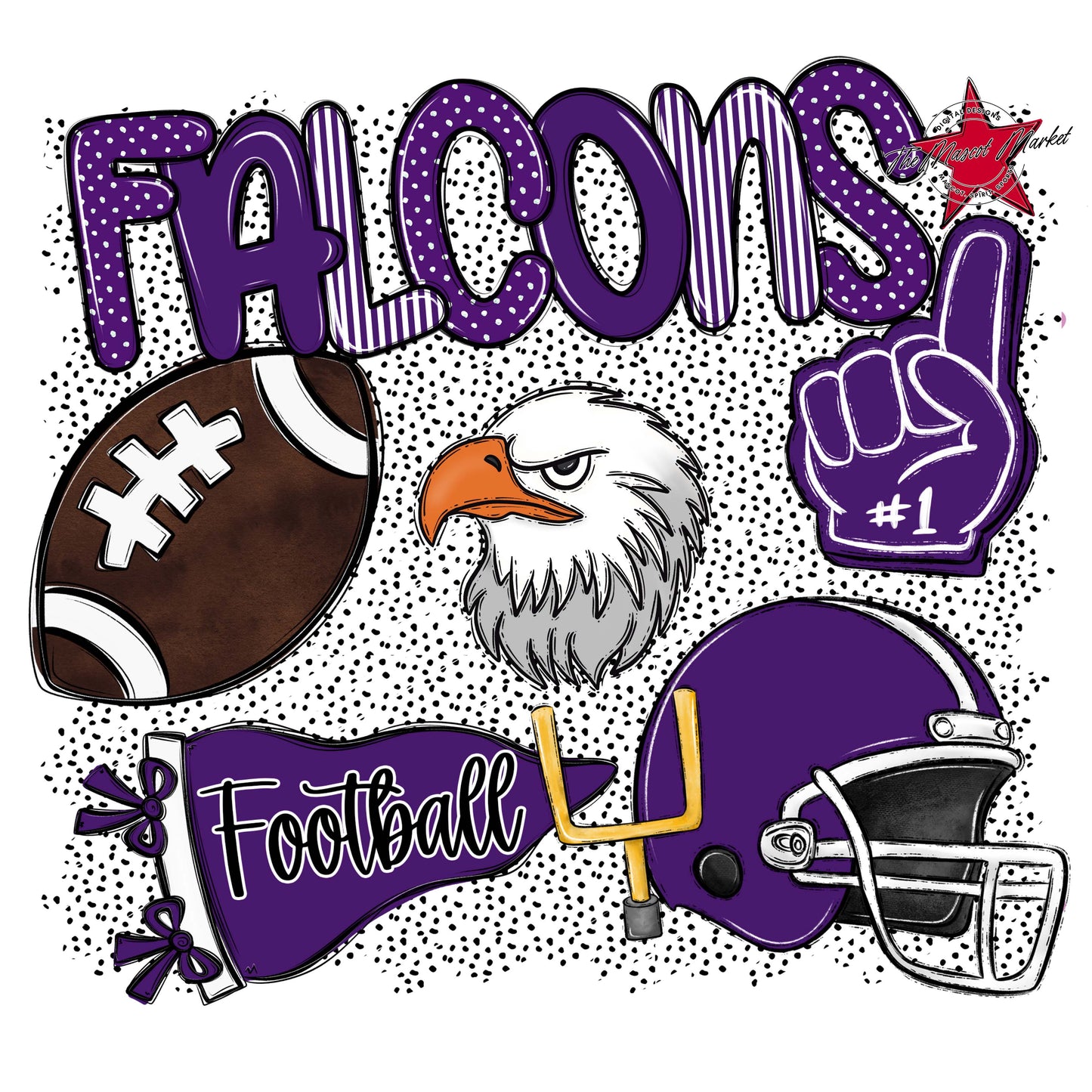 Falcons Football Spirit-Purple