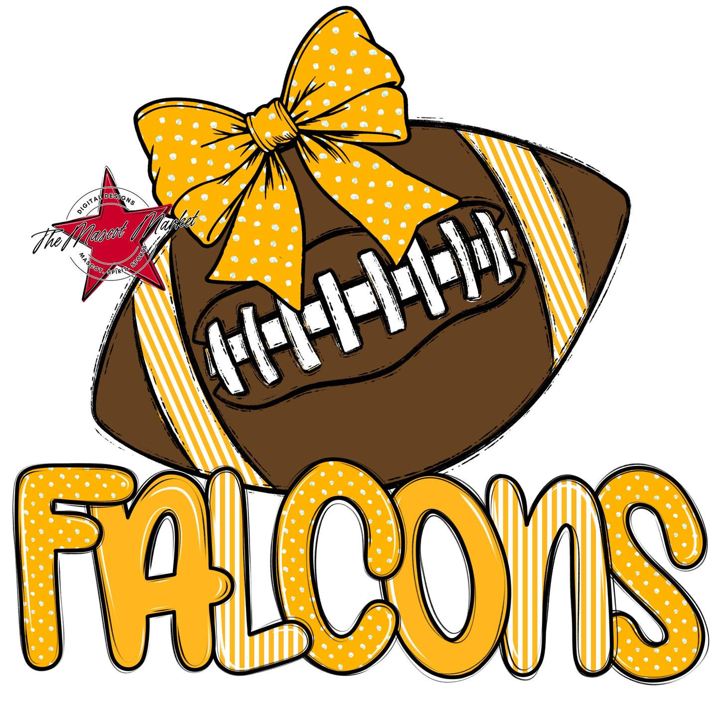 Falcons Football Spirit Design-Yellow