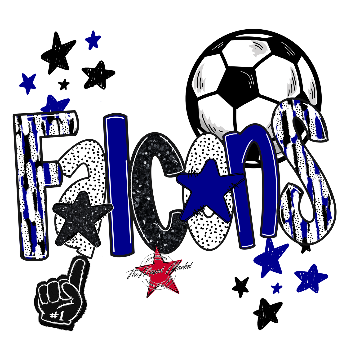 Falcons Soccer Scrape-Blue