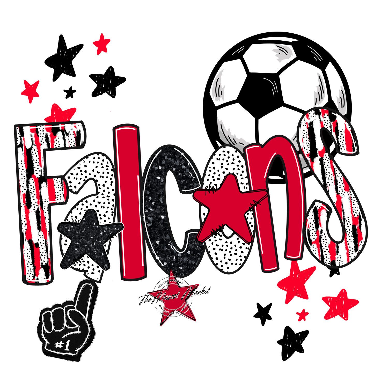 Falcons Soccer Scrape-Red