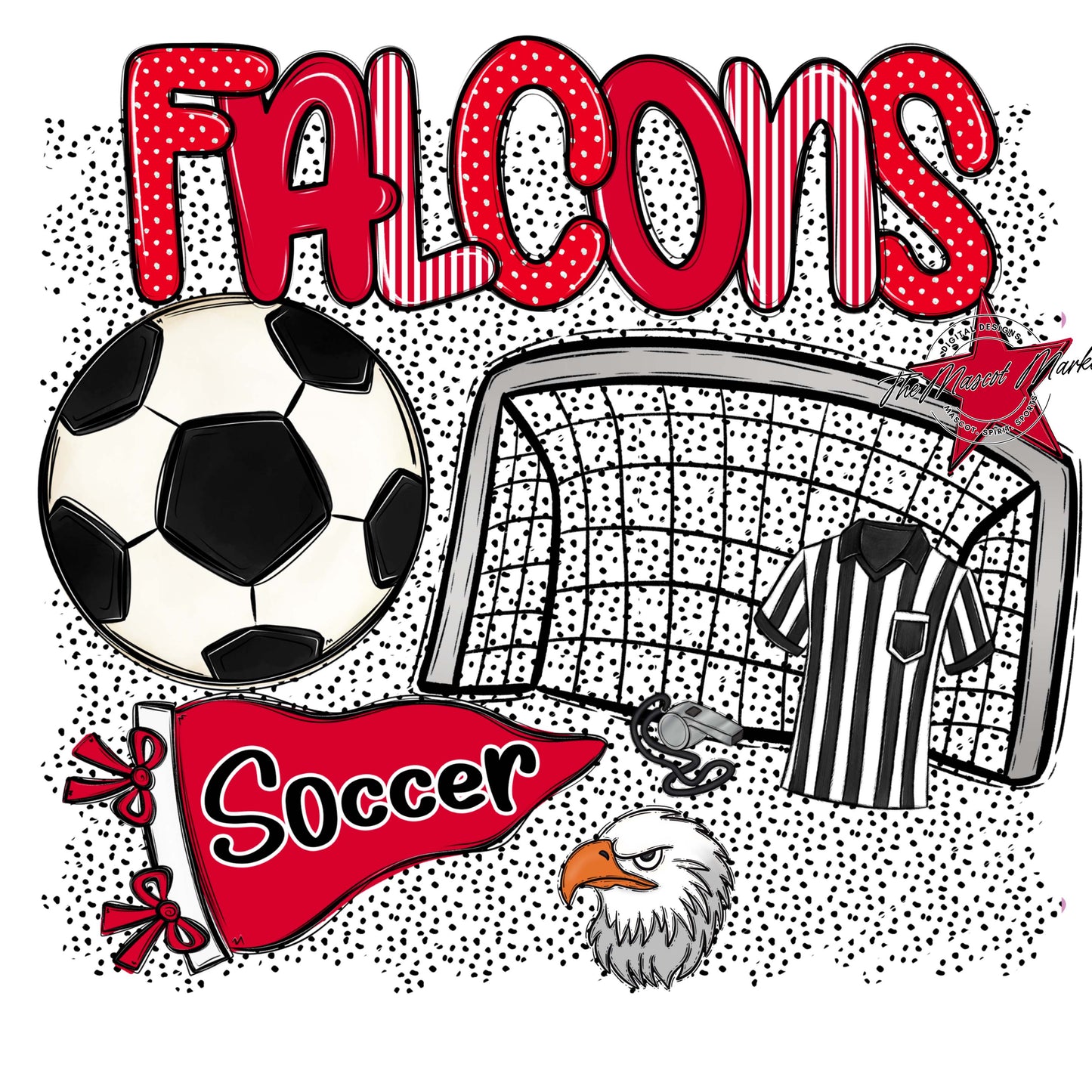Falcons Soccer Spirit-Red