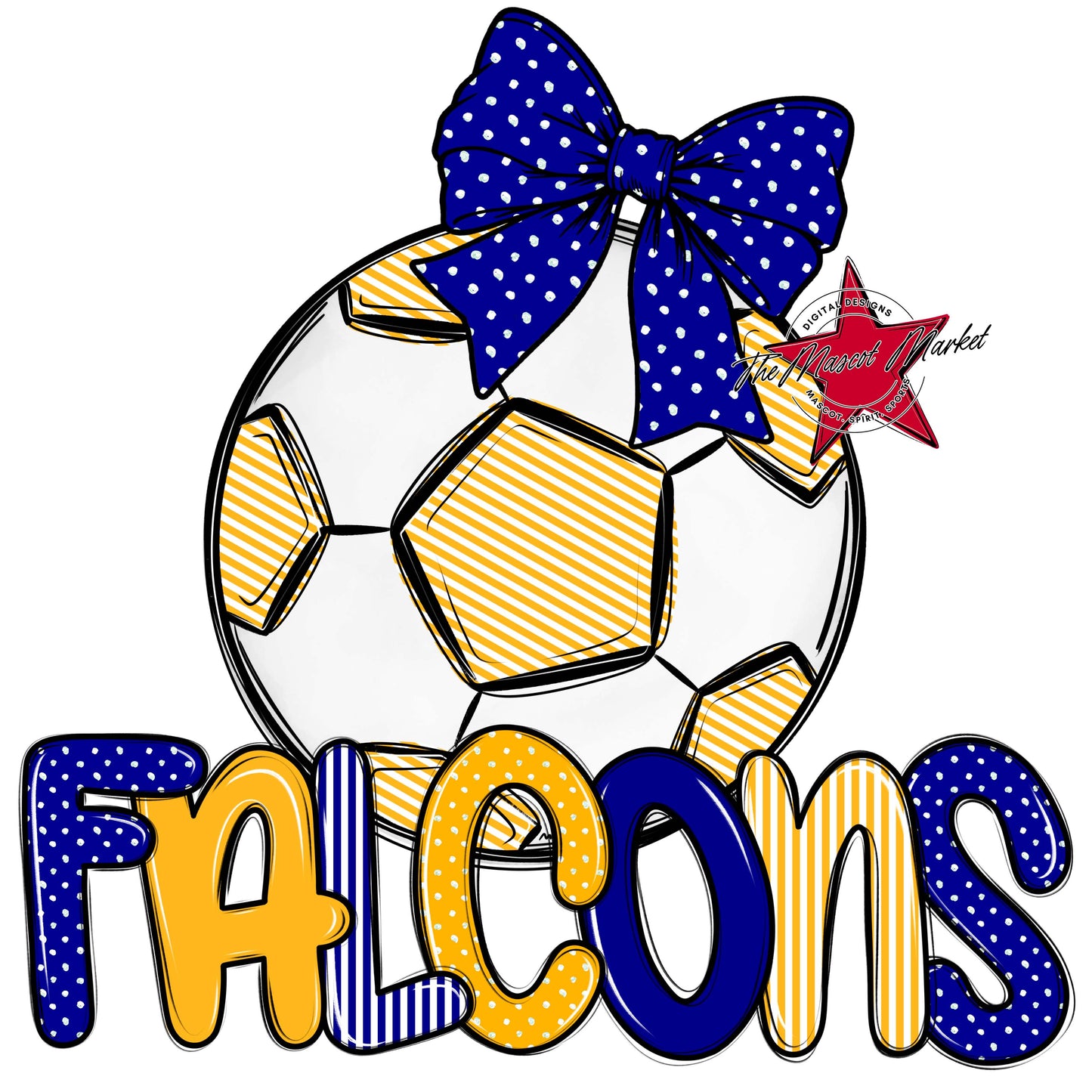 Falcons Soccer Spirit Design-Blue & Yellow