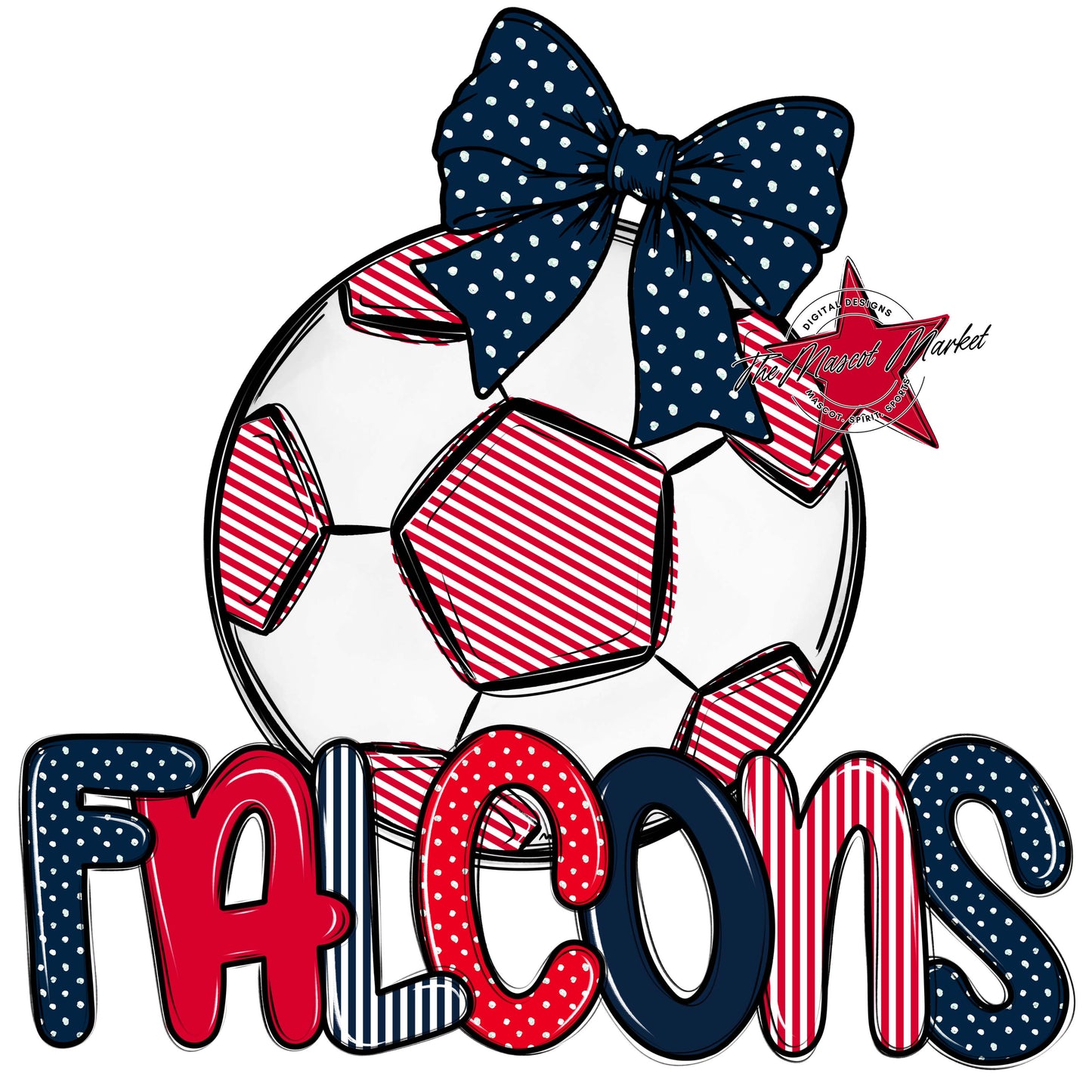 Falcons Soccer Spirit Design-Navy & Red