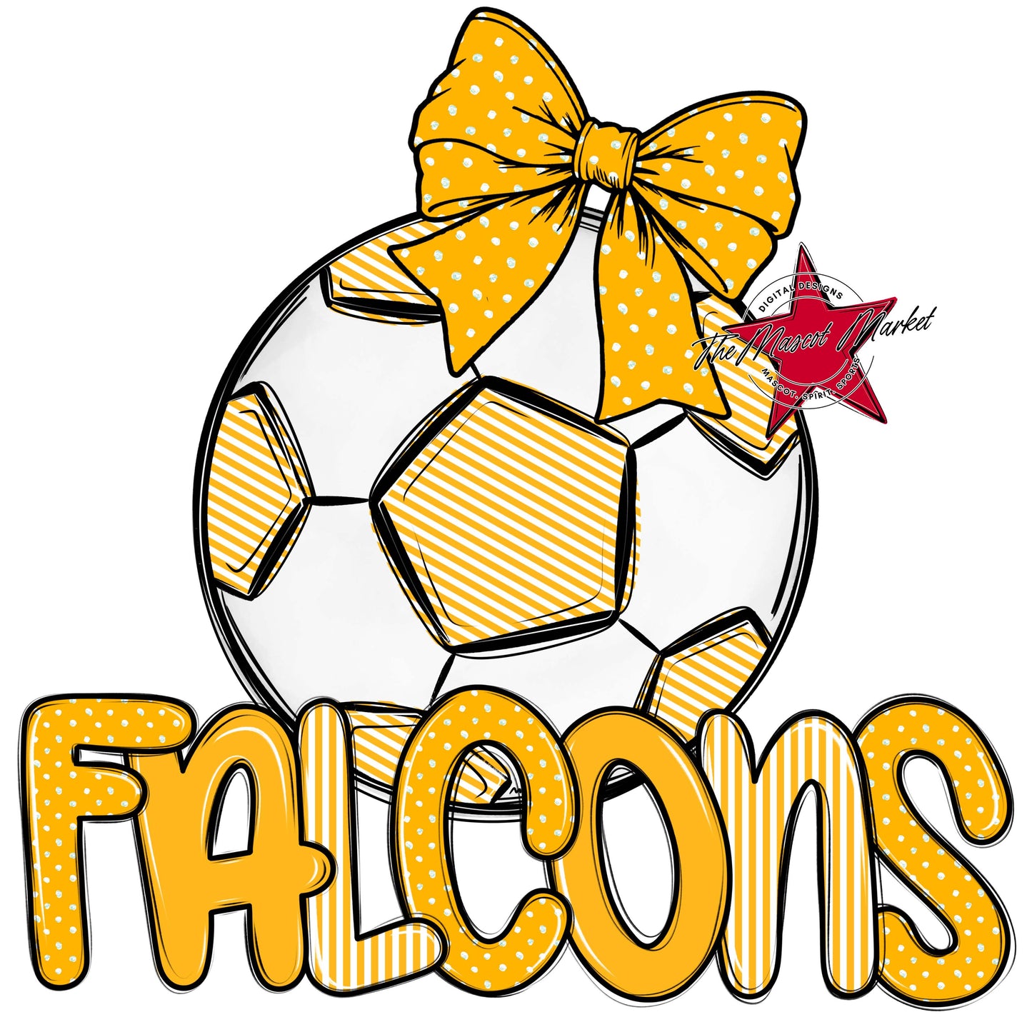 Falcons Soccer Spirit Design-Yellow