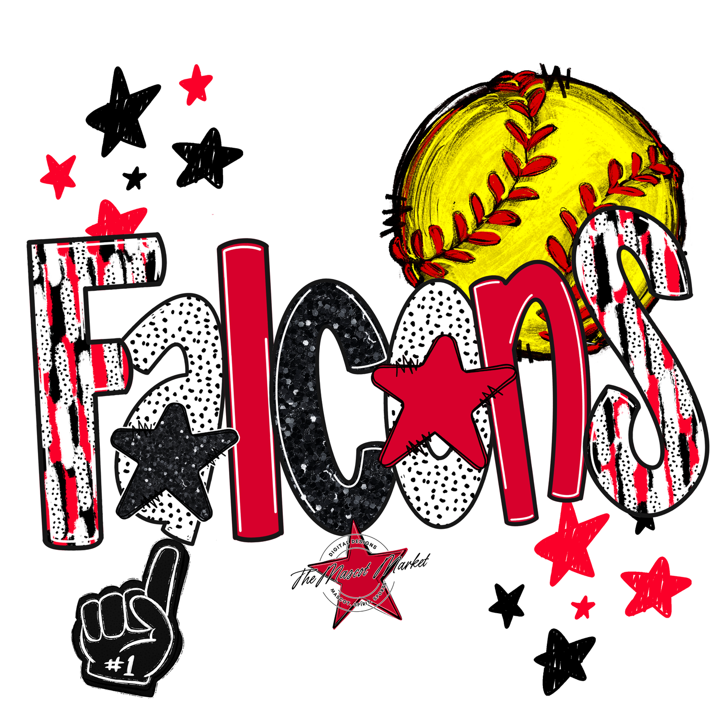 Falcons Softball Scrape-Red