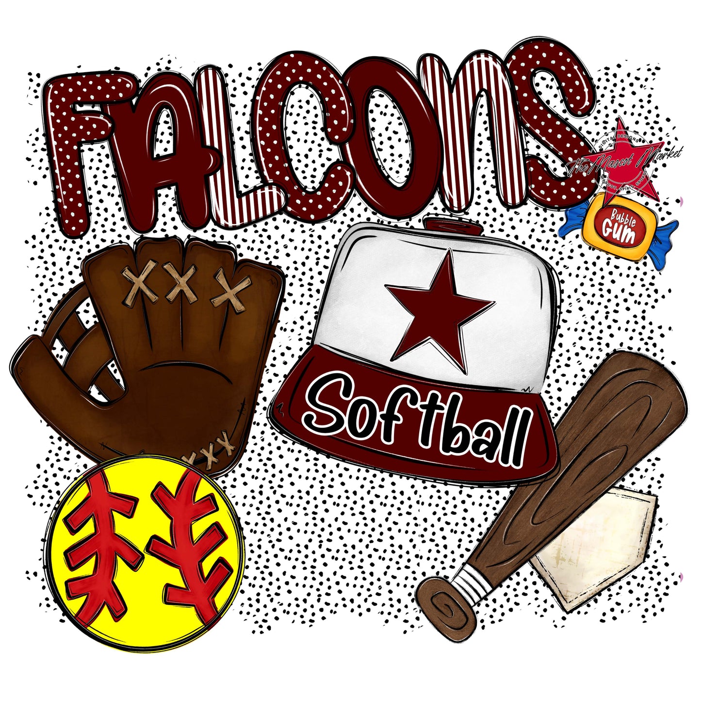 Falcons Softball Spirit-Maroon