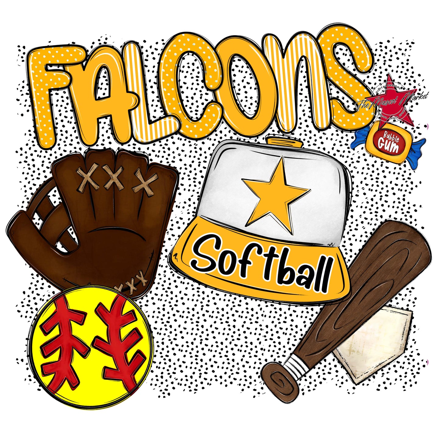 Falcons Softball Spirit-Yellow