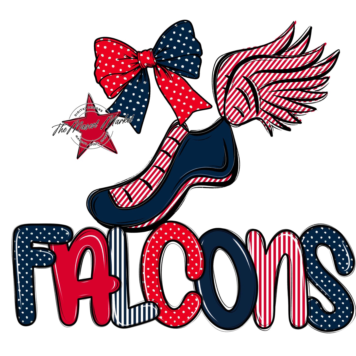 Falcons Track Spirit Design-Navy & Red