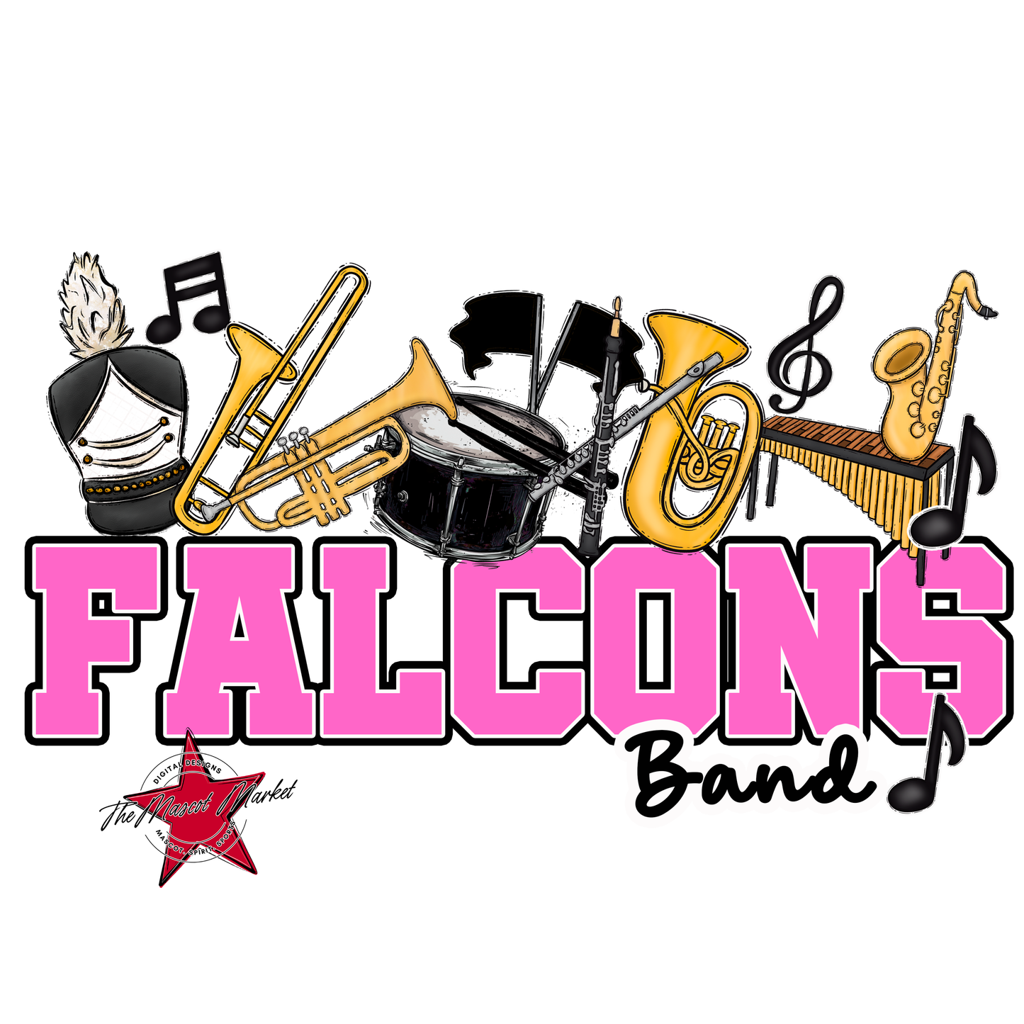 Falcons Varsity Band-Baby Pink