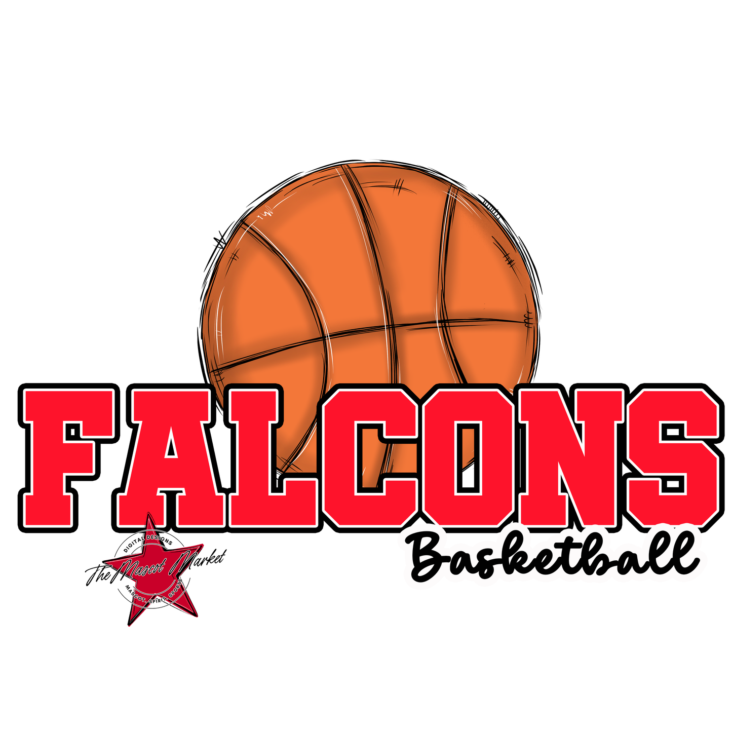 Falcons Varsity Basketball-Bright Red