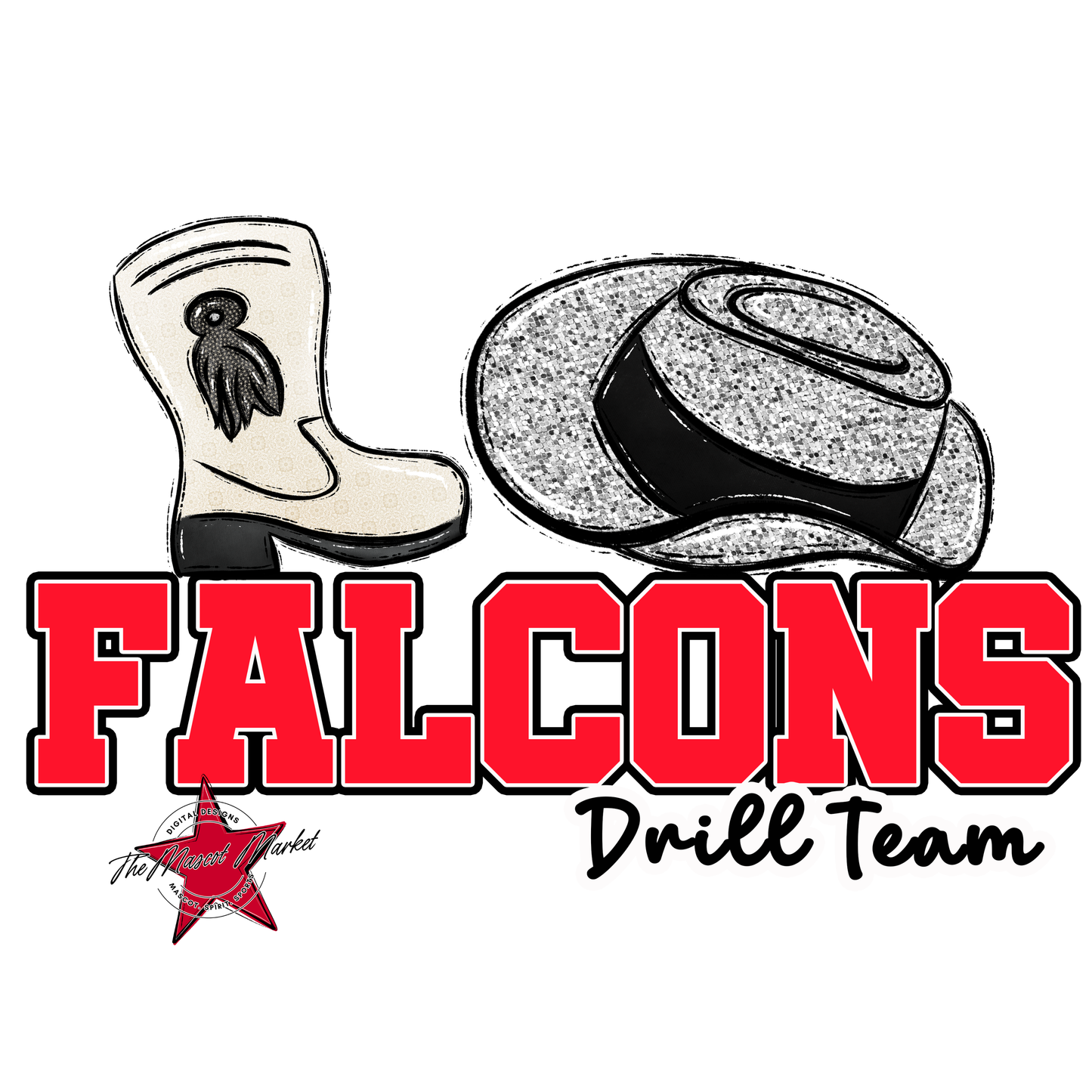 Falcons Varsity Drillteam-Bright Red