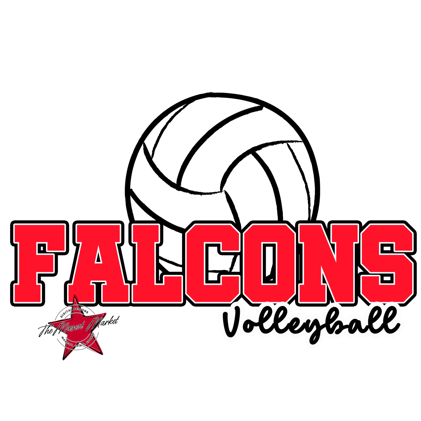 Falcons Varsity Volleyball-Bright Red