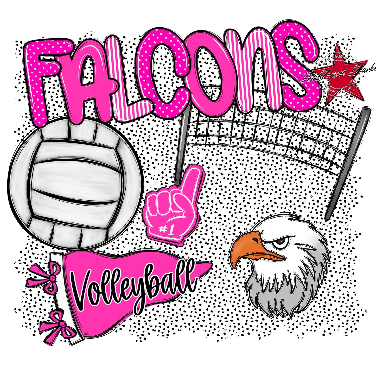 Falcons Volleyball Spirit-Pink