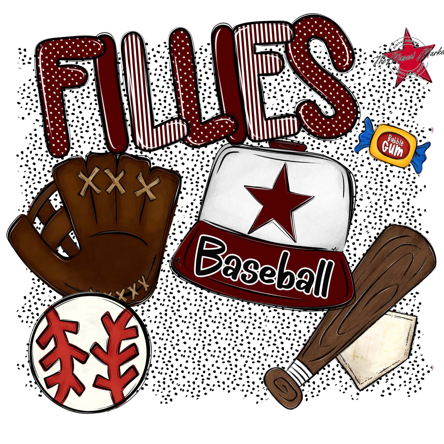 Fillies Baseball Spirit-Maroon