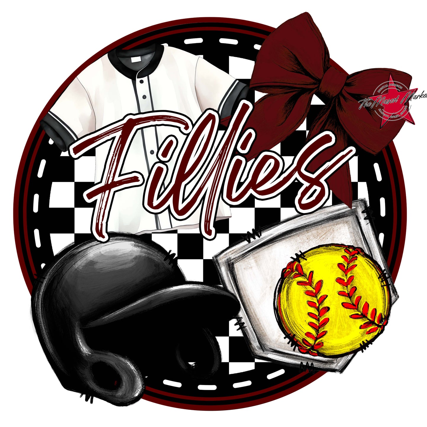 Fillies Circle Softball Design-Maroon