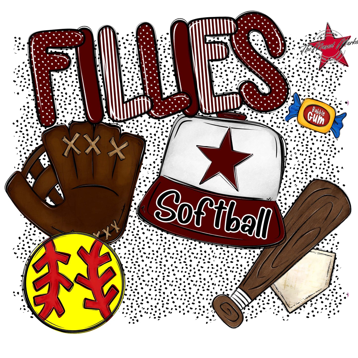 Fillies Softball Spirit-Maroon