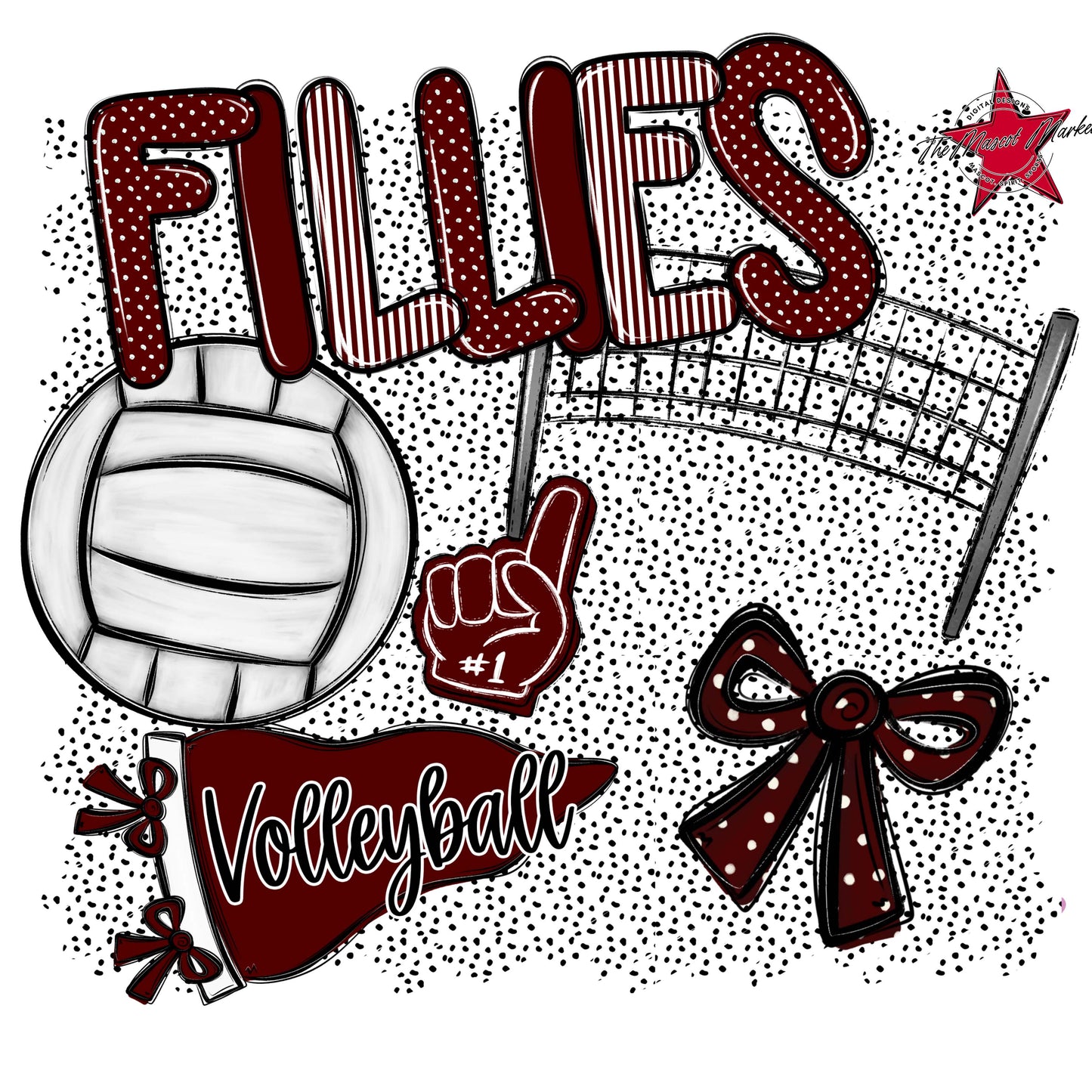 Fillies Volleyball Spirit-Maroon