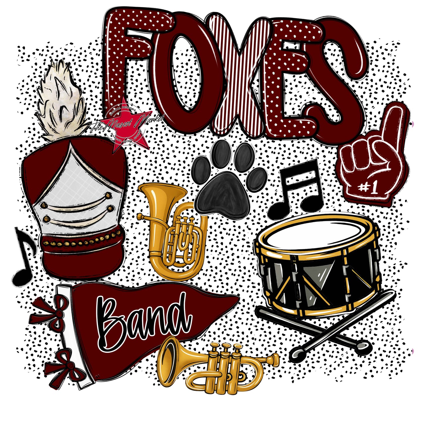 Foxes Band Spirit-Maroon