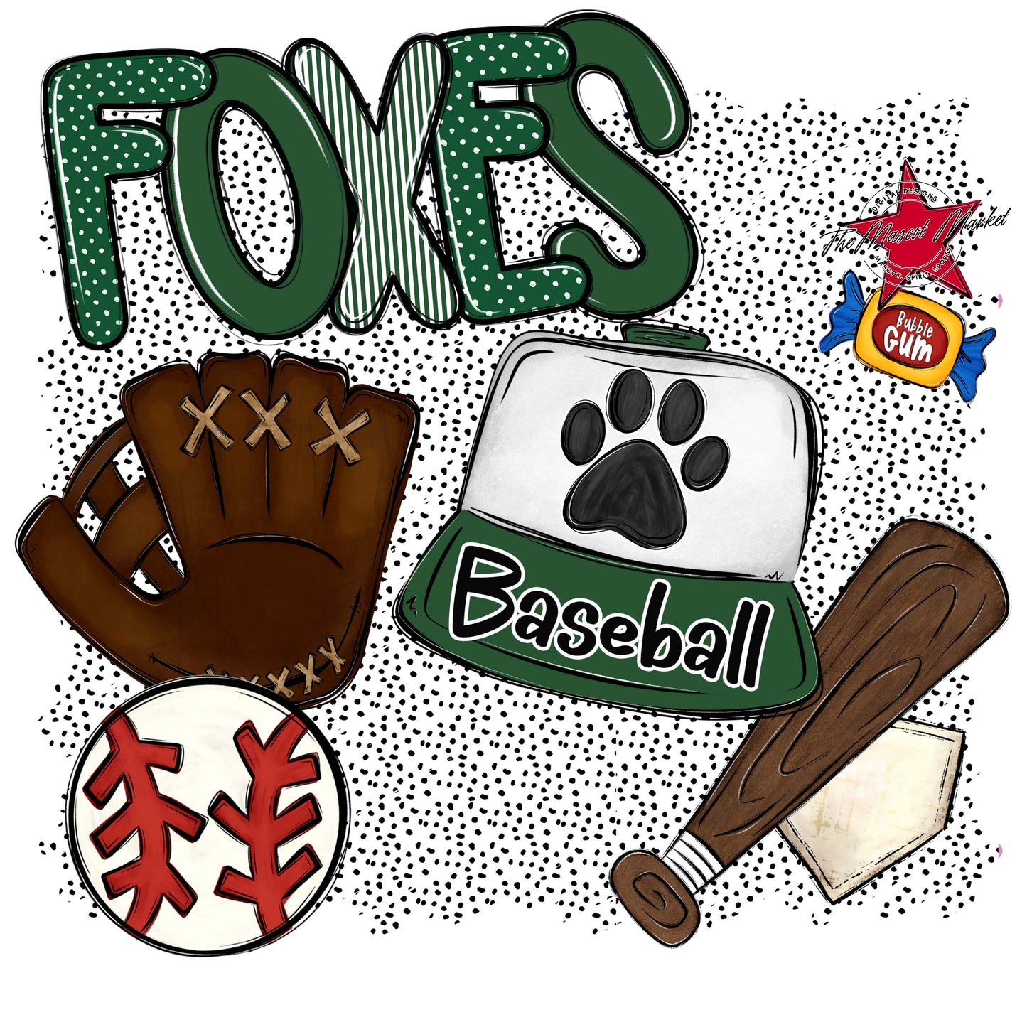 Foxes Baseball Spirit-Green