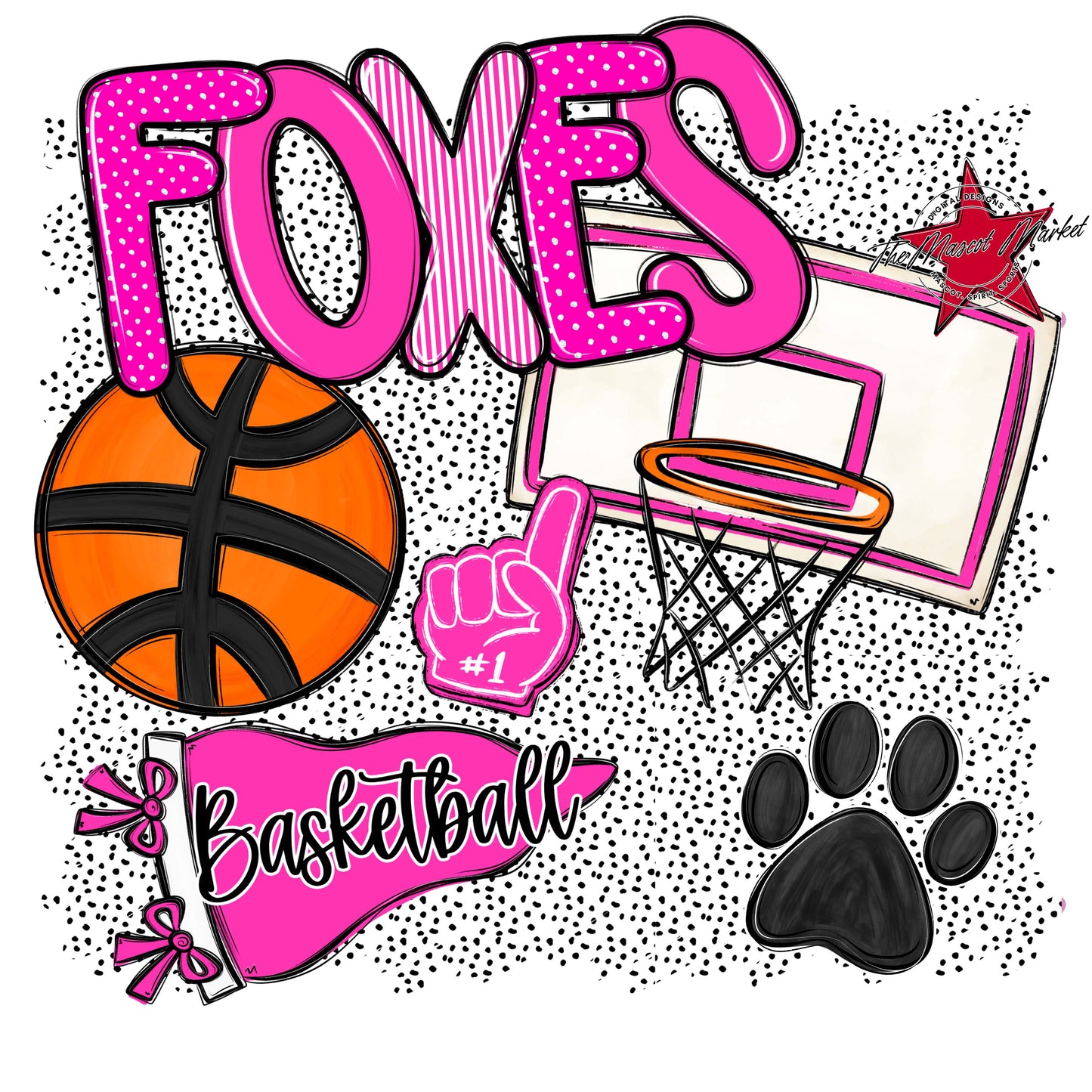 Foxes Basketball Spirit-Pink