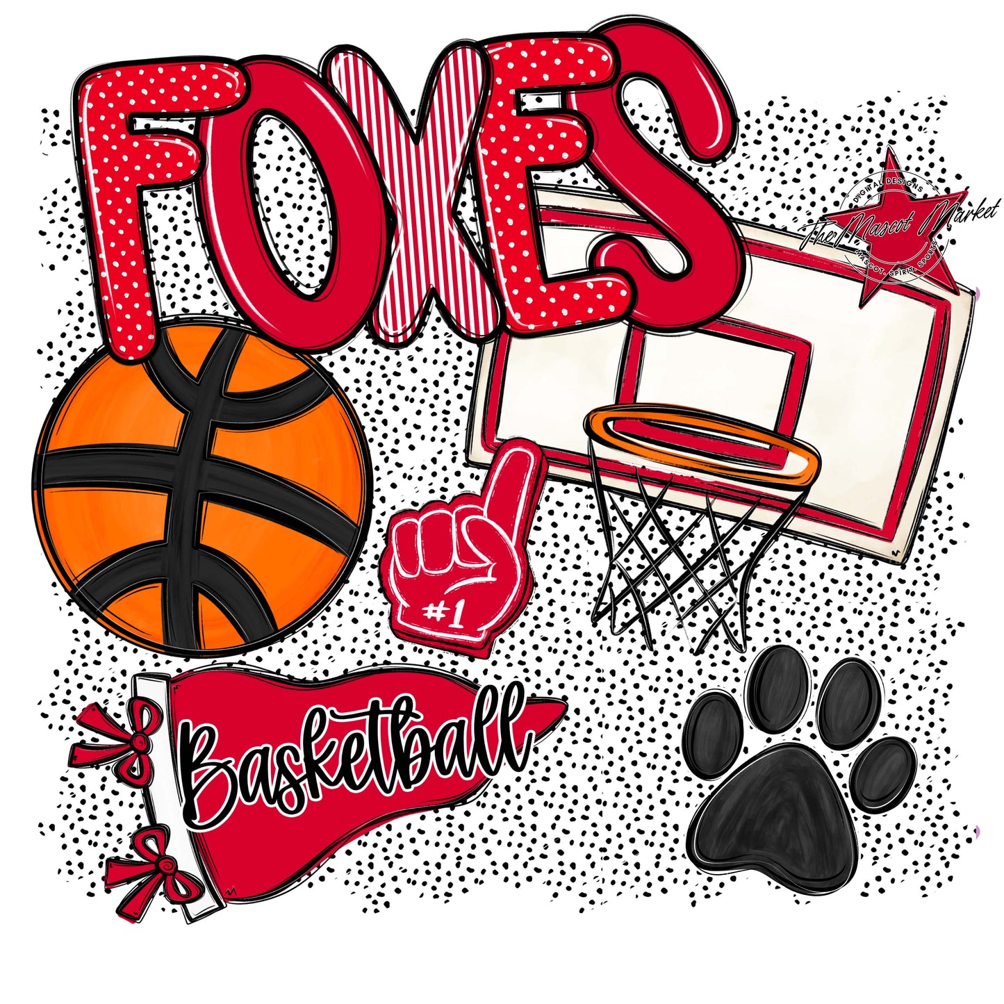 Foxes Basketball Spirit-Red