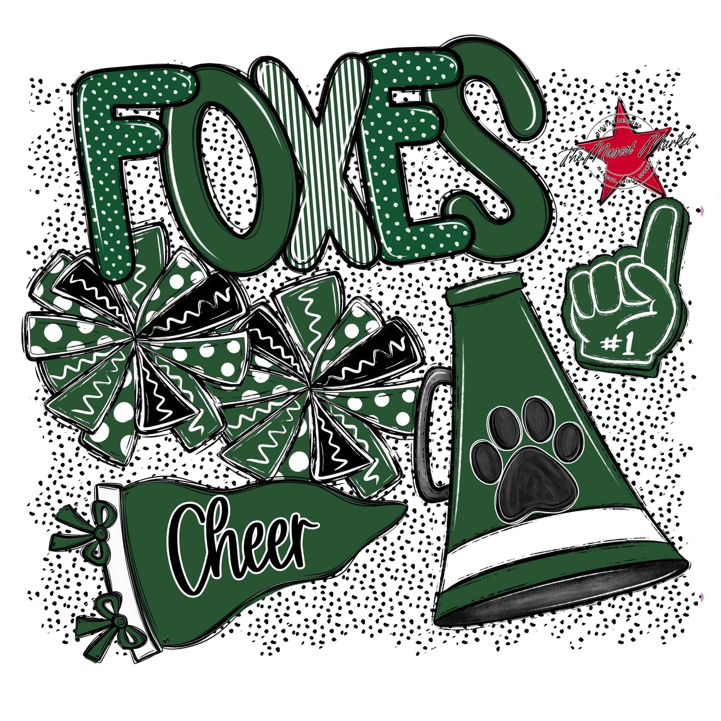 Foxes Cheer Spirit-Green