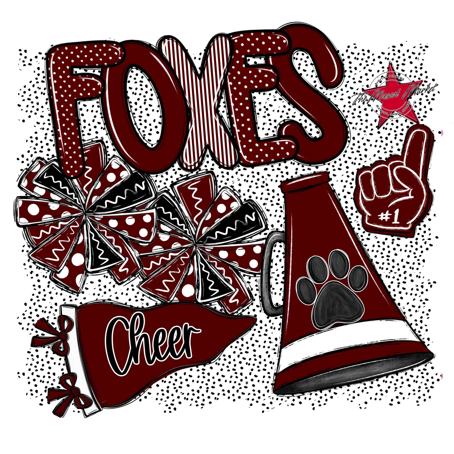 Foxes Cheer Spirit-Maroon