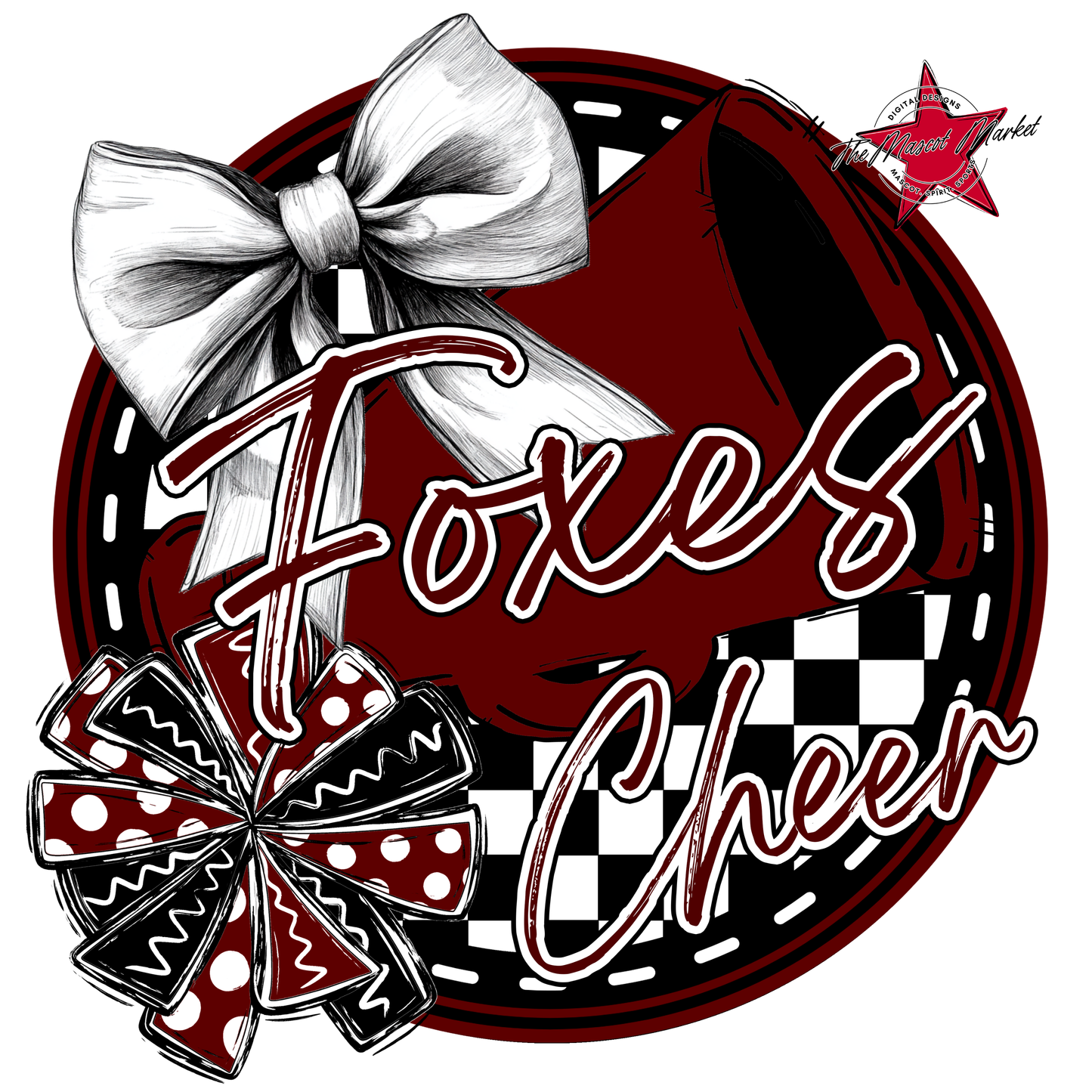 Foxes Circle Cheer Design-Maroon
