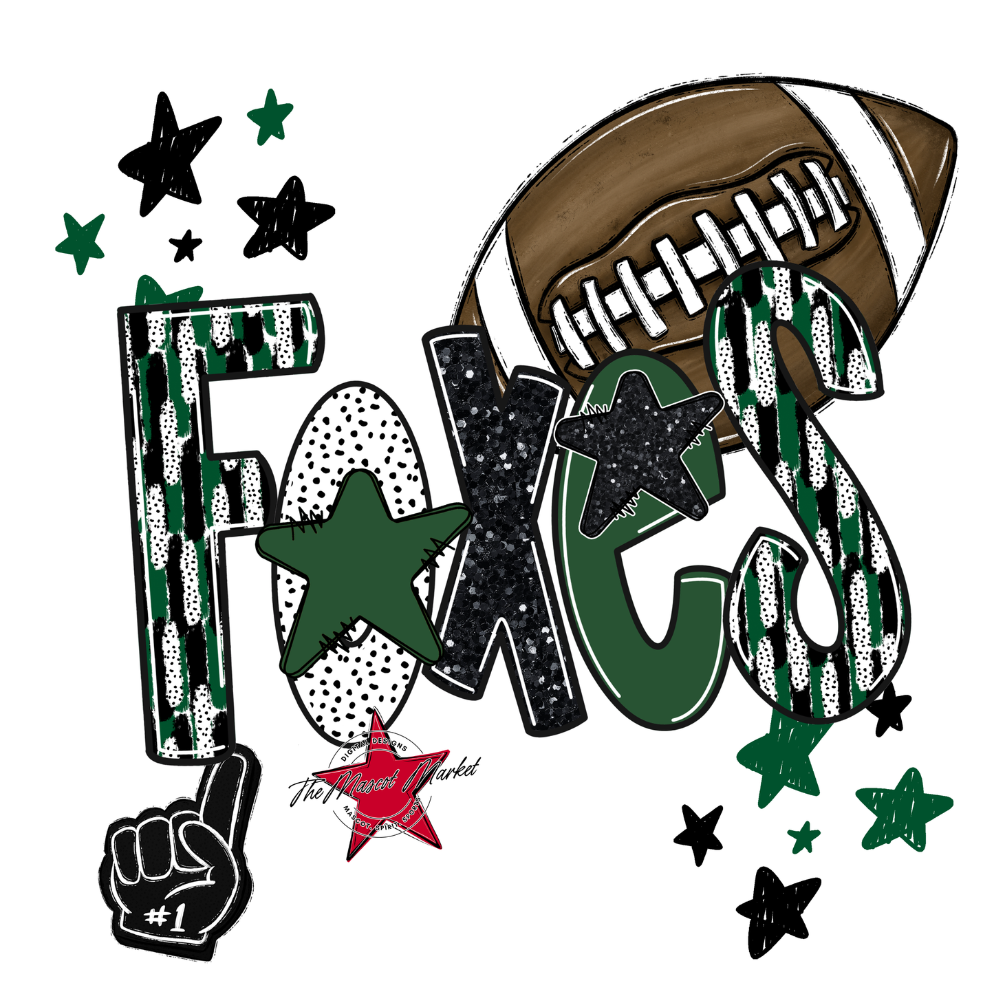 Foxes Football Scrape-Green