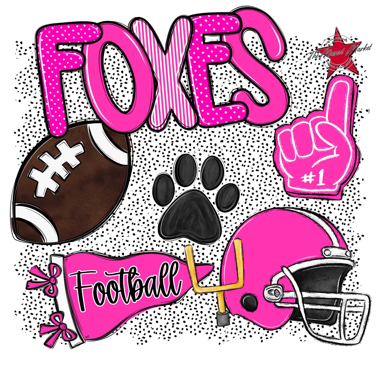 Foxes Football Spirit-Pink