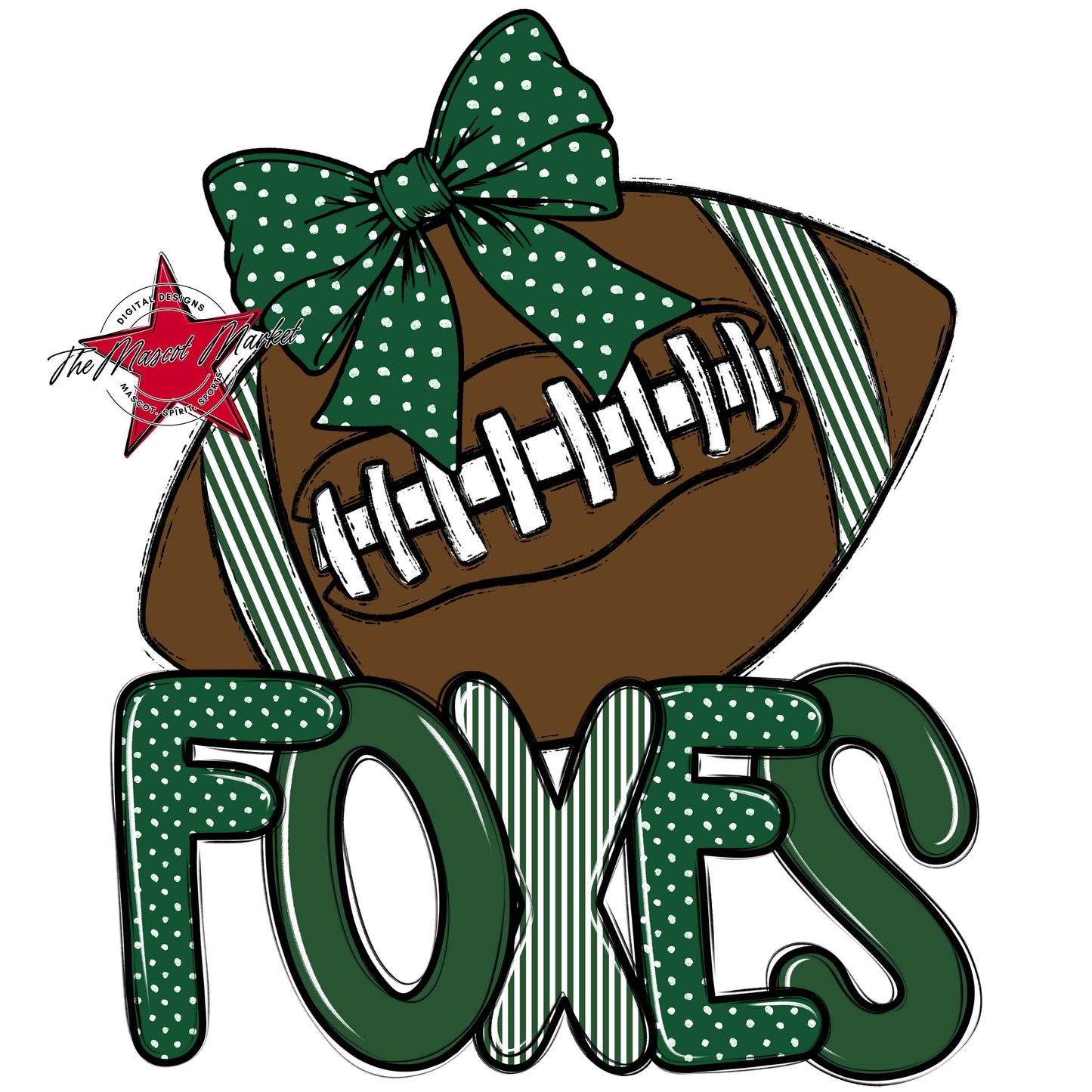 Foxes Football Spirit Design-Green