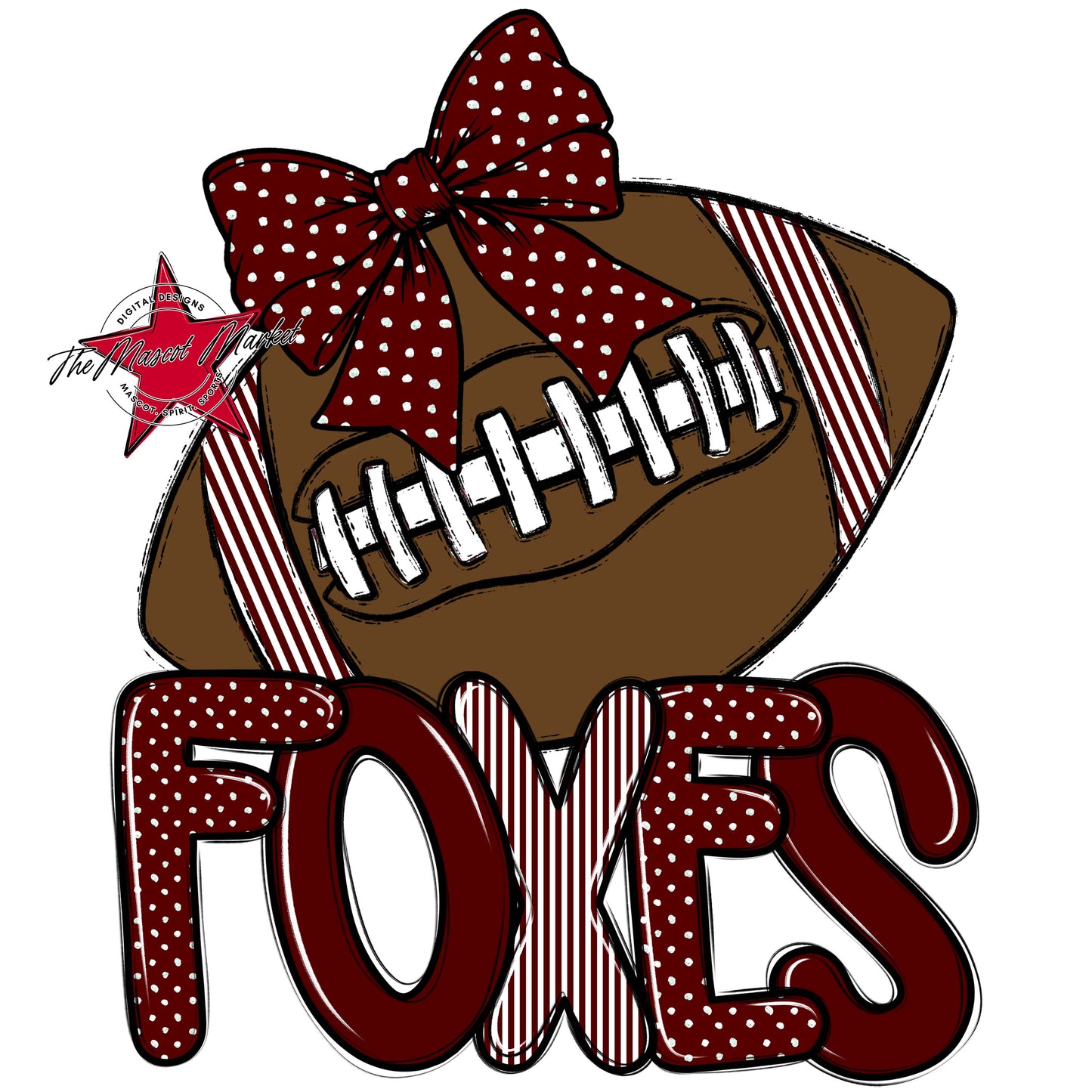 Foxes Football Spirit Design-Maroon
