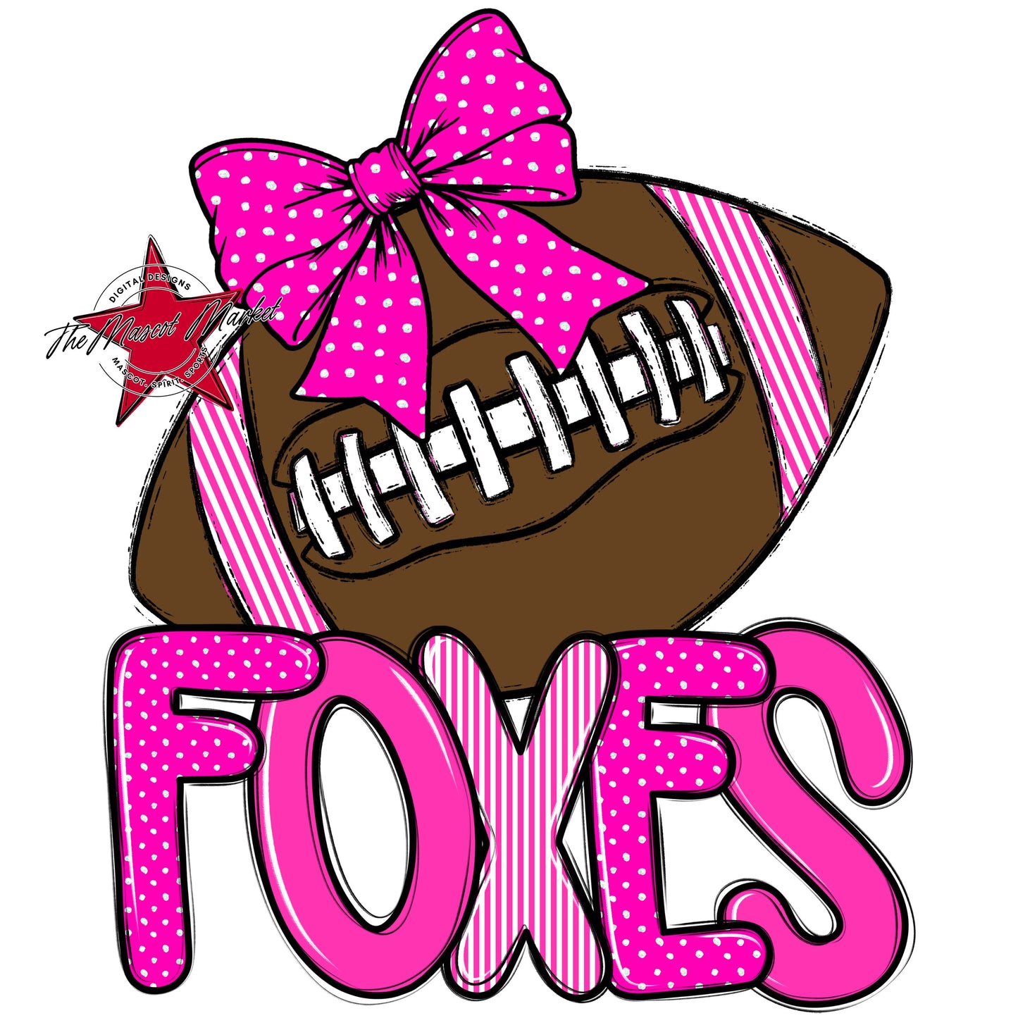 Foxes Football Spirit Design-Pink