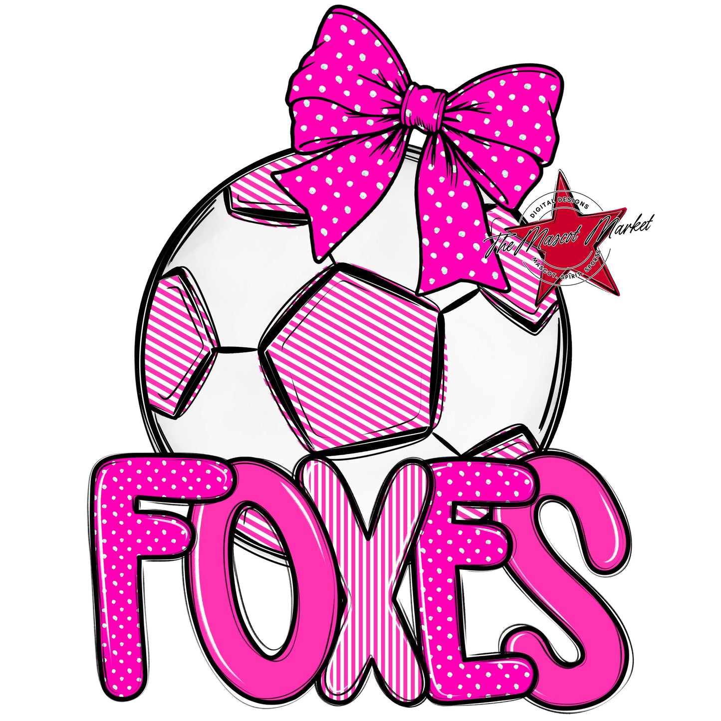 Foxes Soccer Spirit Design-Pink
